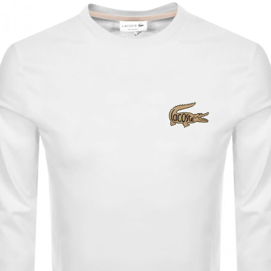 Alternative Image for ProductLacoste Long Sleeved Logo T Shirt White2